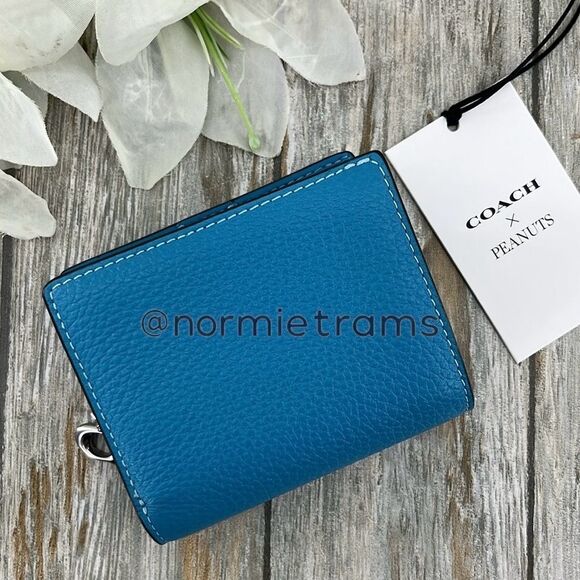 Coach X Peanuts Leather Snap Wallet With Linus Bag Purse - Picture 7 of 9